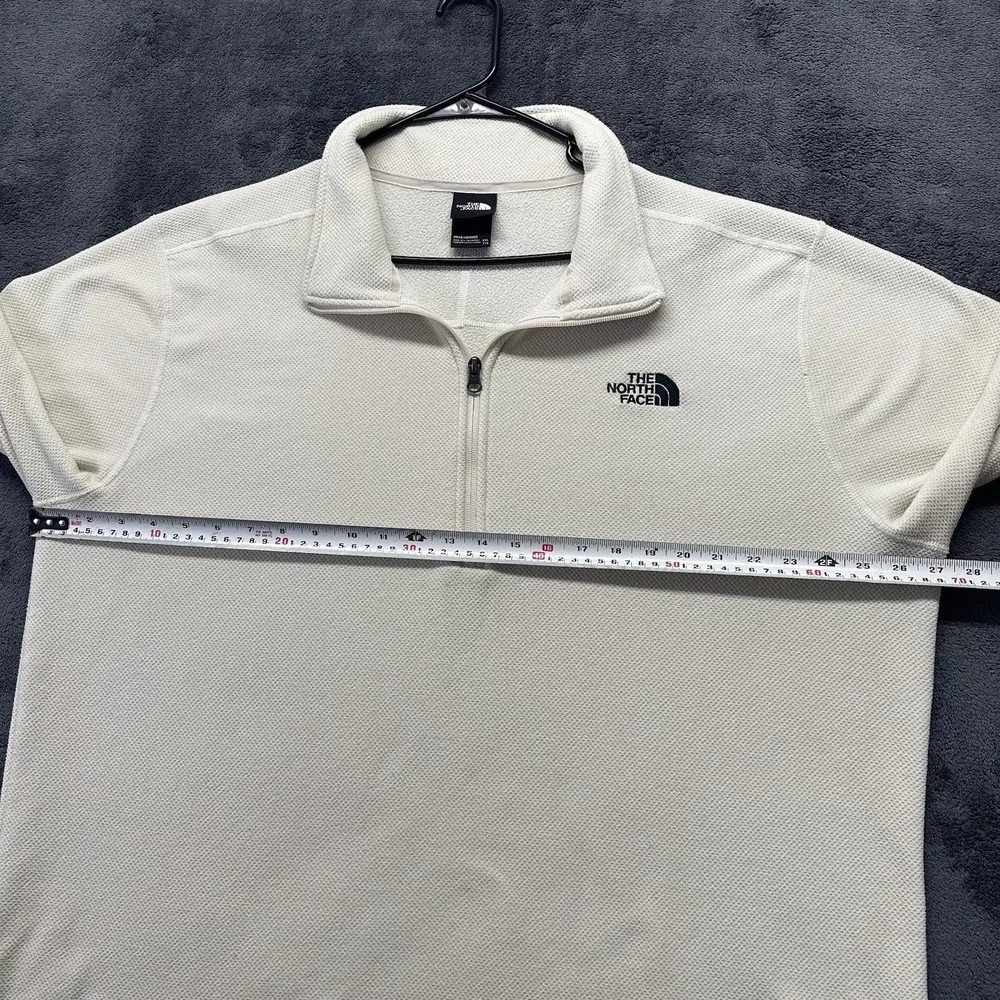 The North Face Textured Cap Rock Fleece Mens 2XL Beige Pullover Jacket 1/4 Zip